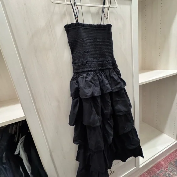 Free People Sun Dancing Midi Dress in Black small NWT - Picture 4 of 8